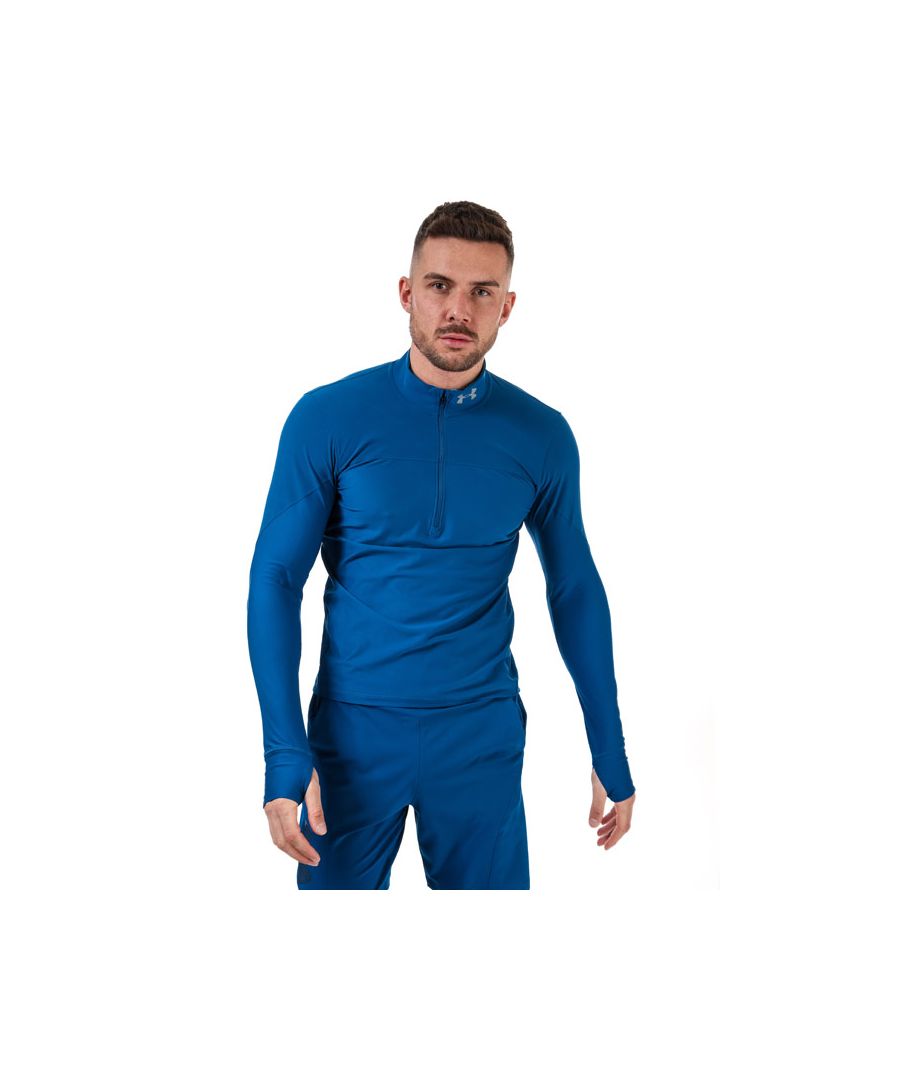 Under Armour Mens Qualifier Half Zip Sweatshirt in Blue - Size X-Large