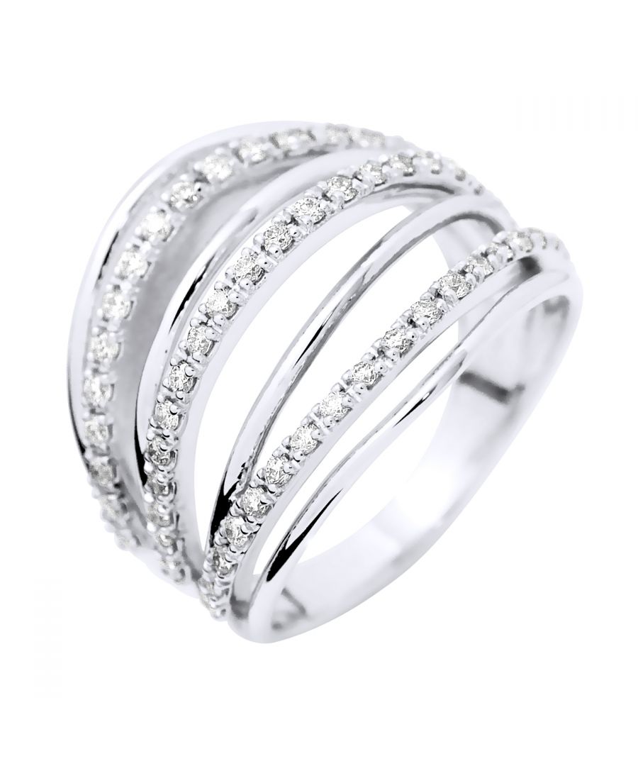 Diamond Ring 0.60 Cts (120 x 0.005) - Quality HSI (kleur H - Quality Si1) - luxe sieraden White Gold 375 duizendste - 2 jaar garantie op fabricagefouten - Wordt geleverd in een presentatie geval met een certificaat van echtheid en een internationale garantie - All onze juwelen zijn gemaakt in Frankrijk.