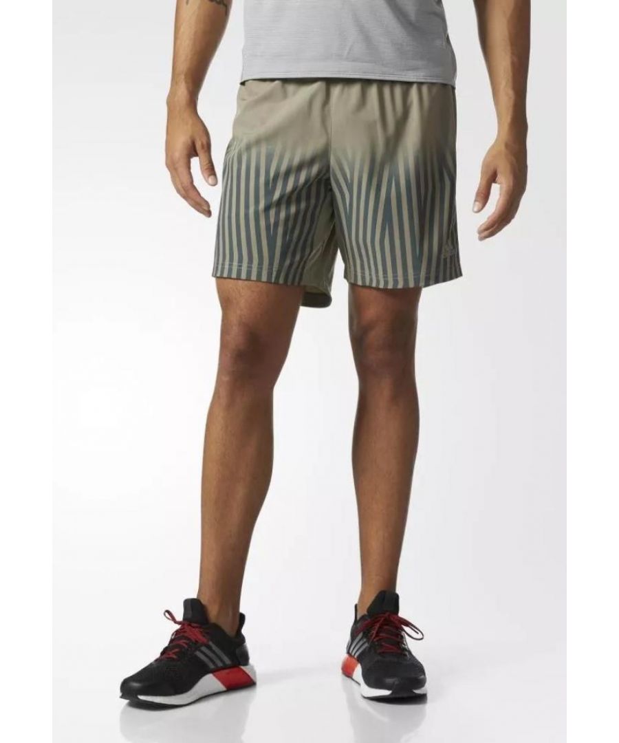 adidas Mens Supernova Graphic Shorts in Khaki - Size Medium