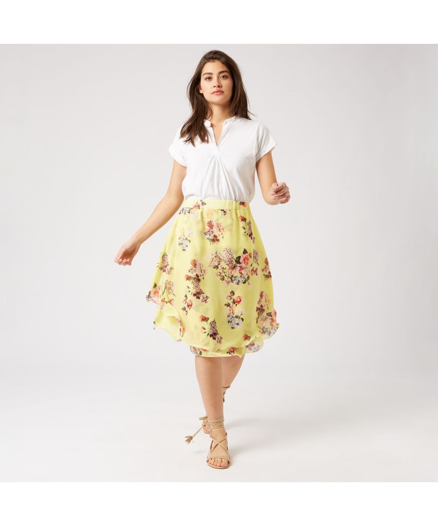 Image for Floral Wave Hem Skirt