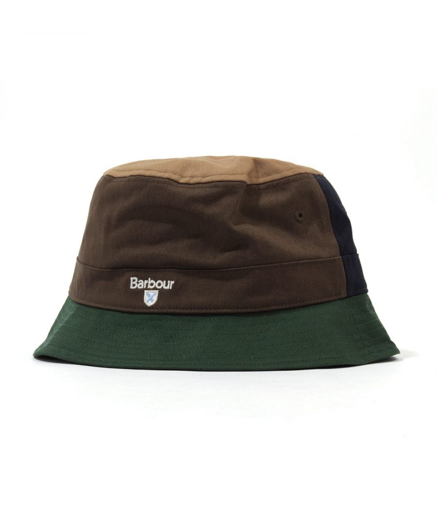 The timeless bucket hat has been given the Barbour treatment this season. Crafted from pure cotton twill with a colour block design.  featuring a thick sloping brim. tonal stitching, shaped seams to the crown and a tartan trimmed lining. Finished with Barbour shield logo embroidered to the front.Pure Cotton Twill, Tartan Trim Lining, Thick Sloping Brim, Tonal Stitching, Soft Top, Barbour Branding.