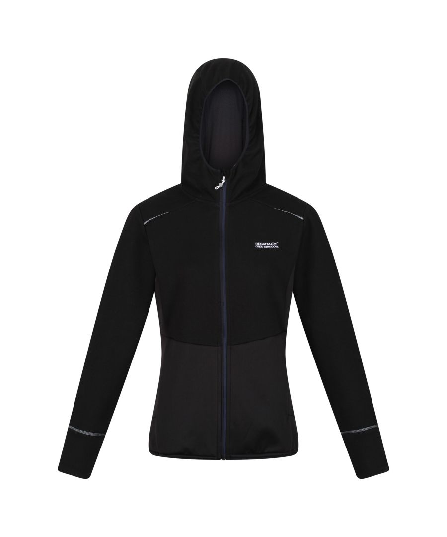 Image for Regatta Womens/Ladies Textured Fleece Full Zip Hoodie (Black)