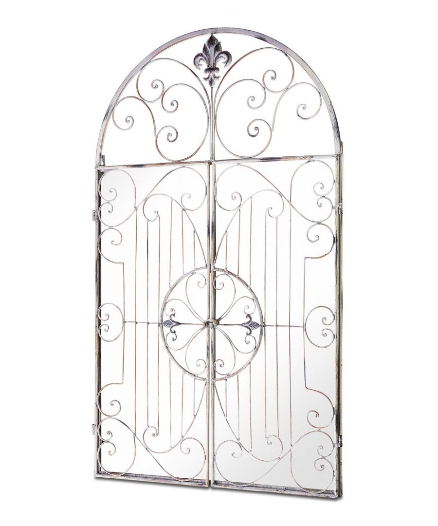 Image for Kirkby Metal Arch shaped Decorative Window opening Garden Mirror 102cm X 61cm