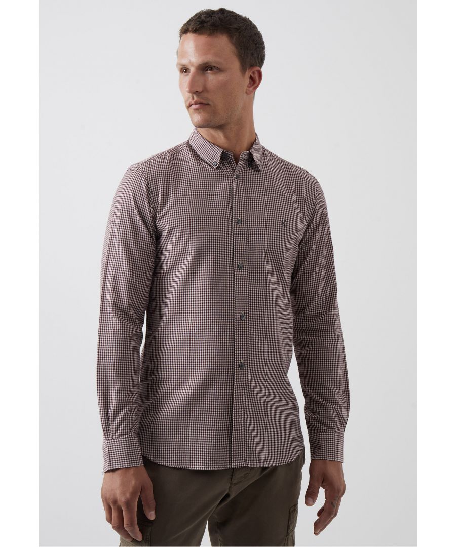 Gingham Check-overhemd met lange mouwen