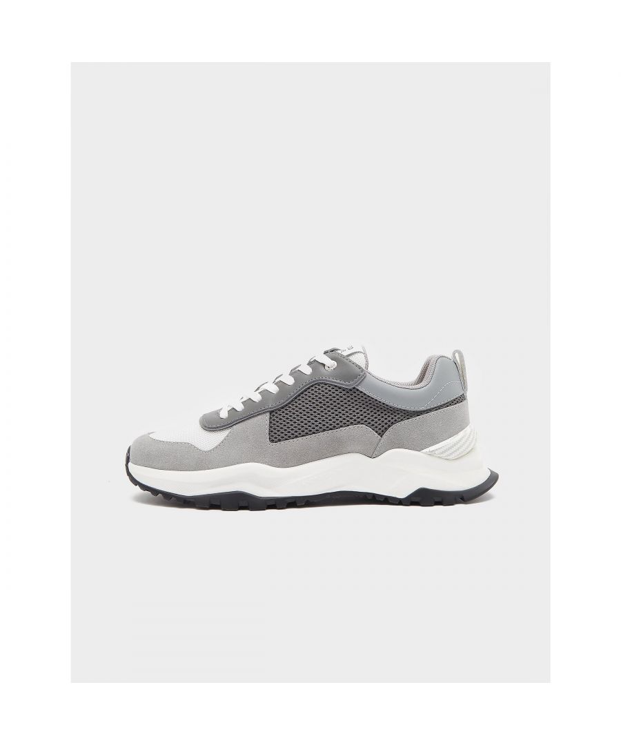 android homme mens leo carillo 2.0 trainers in grey white suede fabric - size uk 12