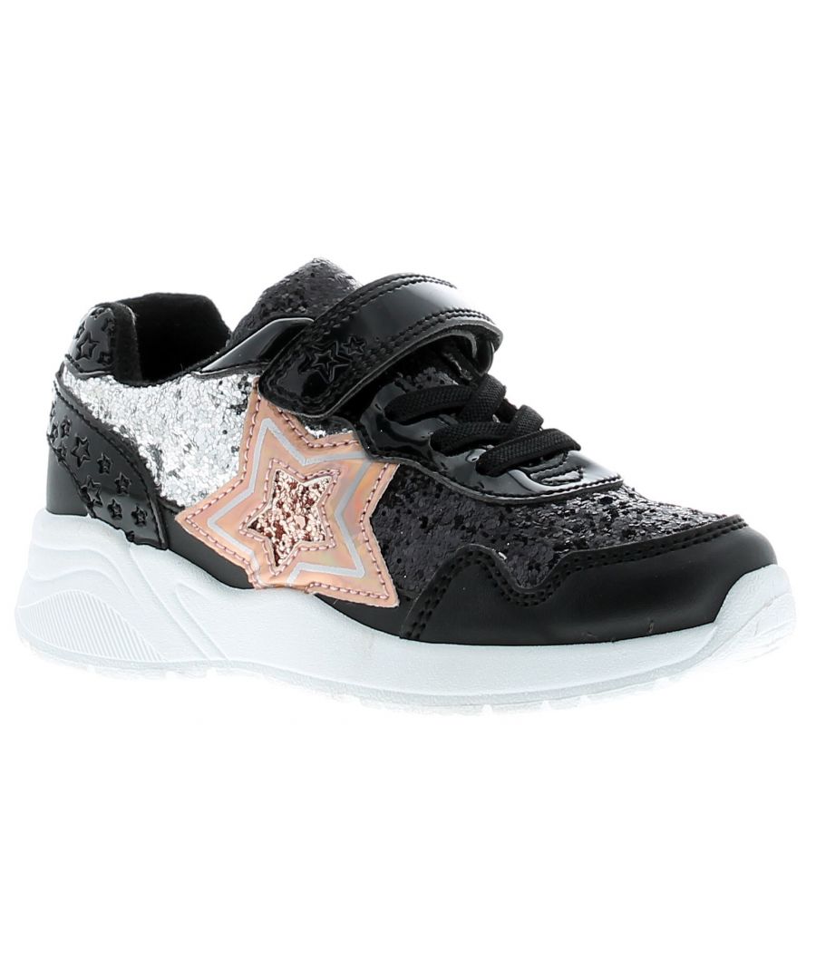 Image for Buckle My Shoe Papalo Star Girls' Black Trainers