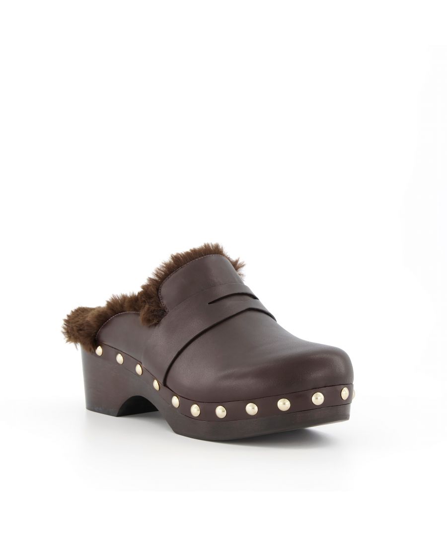 Image for Dune Ladies GLASS Warm Lined Studded Closed Toe Clogs