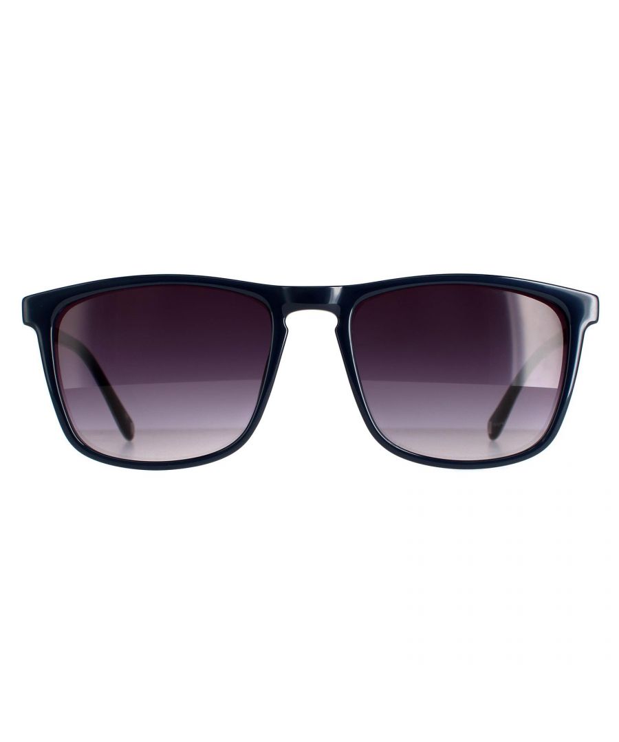 Ted Baker Rectangle Mens Blue Charcoal Purple TB1535 Marlow Sunglasses are a classic rectangular style which has a keyhole bridge shape and Ted baker lettered logo on the temples.