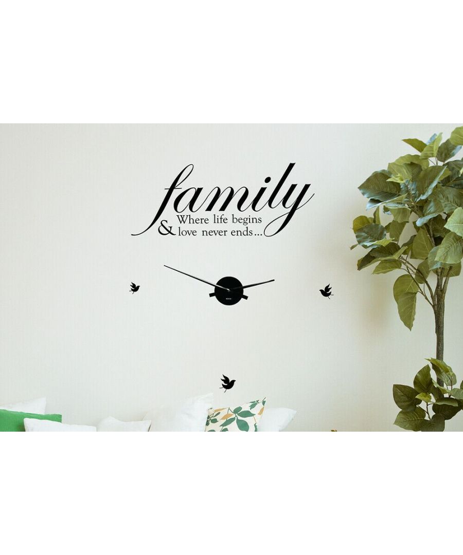 Image for Walplus Family Life Quote Wall Clock, Bedroom, Living room, Modern, Home office essential, Gift