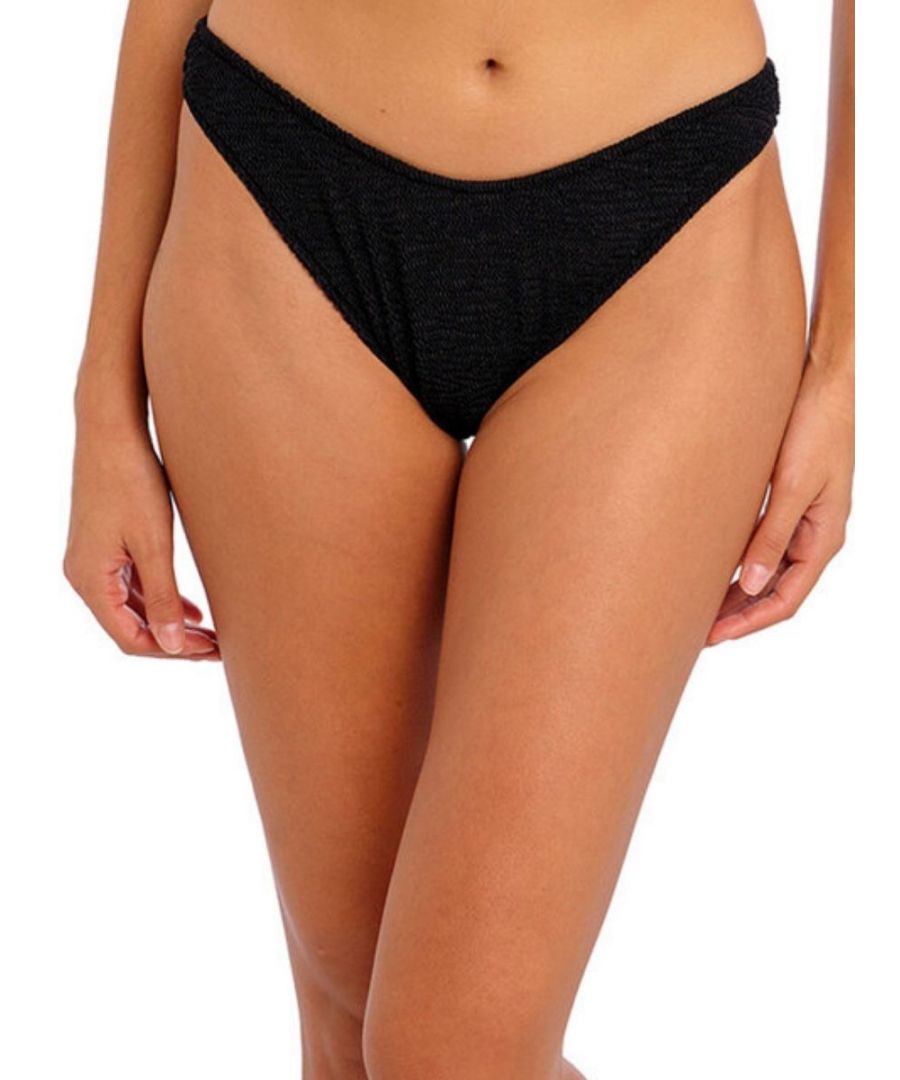 Freya Womens Ibiza Waves High Leg Bikini Brief - Black Polyamide - Size Small