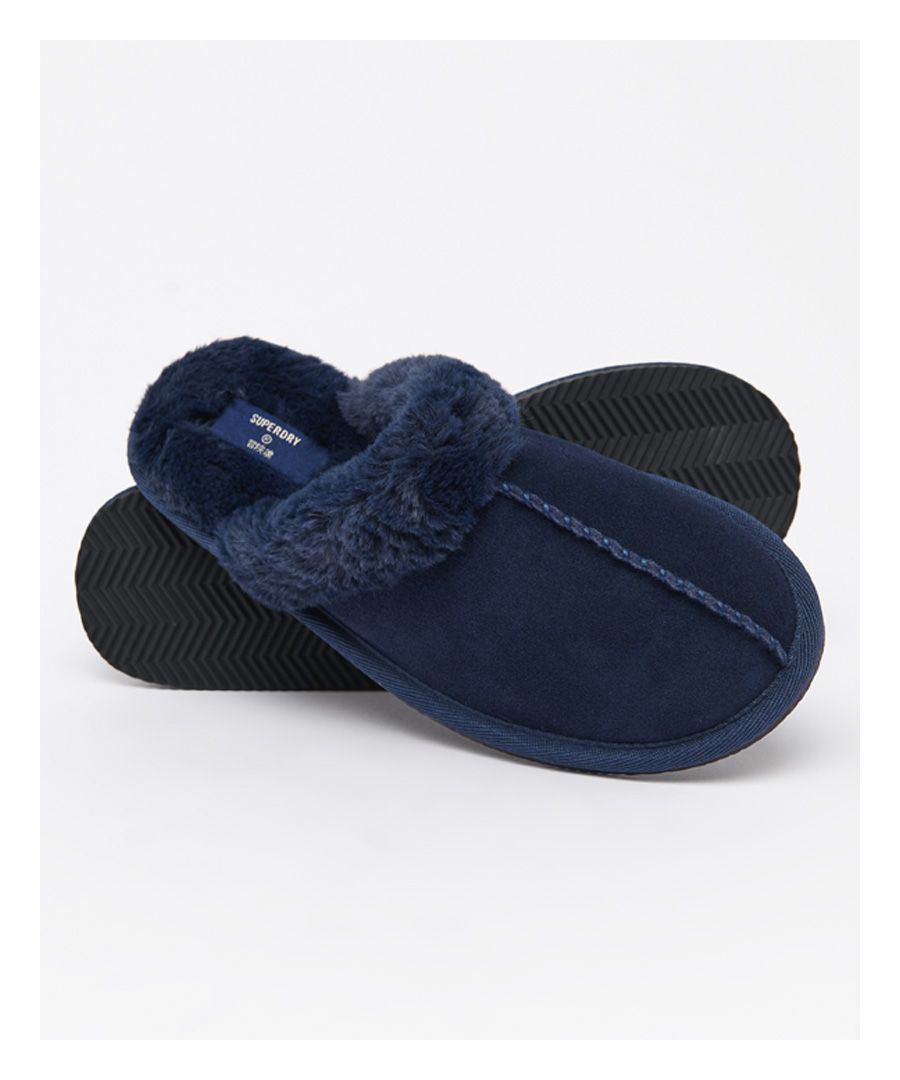 Perfect for keeping your feet warm and cosy in the evenings, with a super-soft faux fur lining these slippers are ideal for unwinding at the end of the day.Slip-on styleCow hide suede upperFaux fur liningCushioned footbedRubber soleSuperdry logo tabS - UK 3-4, EU 36-37, US 5-6M - UK 5-6, EU 38-39, US 7-8L - UK 7-8, EU 40-41, US 9-10