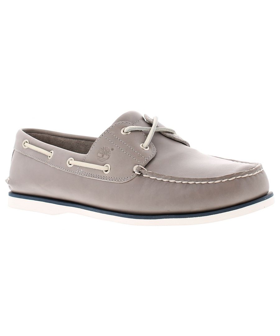 Timberland Classic Boat 2 Eye  Mens Leather Casual Shoes Silver. Leather Upper. Fabric Lining. Synthetic Sole. Mens Gentlemens Timberland Lace Ups Boat Shoes Leather.