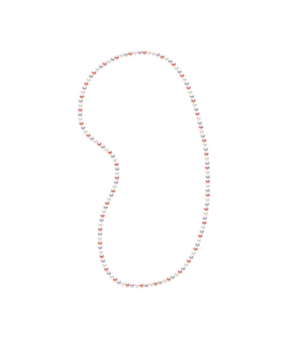 Ketting - Zoetwater gekweekte parels 6-7mm barokke - Gekleurde (natuurlijke pastelkleuren) - Lengte 80 cm - Wordt geleverd in een koffer met een certificaat van echtheid en een internationale garantie - Al onze juwelen zijn gemaakt in Frankrijk.
