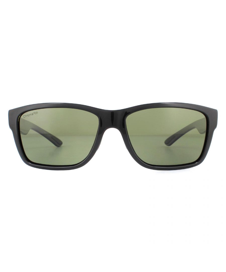 Smith Sunglasses Wolcott D28 PZ Shiny Black Grey Green Polarized are a castor-based polymer frame which has Megol soft rubber nose pads and temple pads for added grip and comfort.