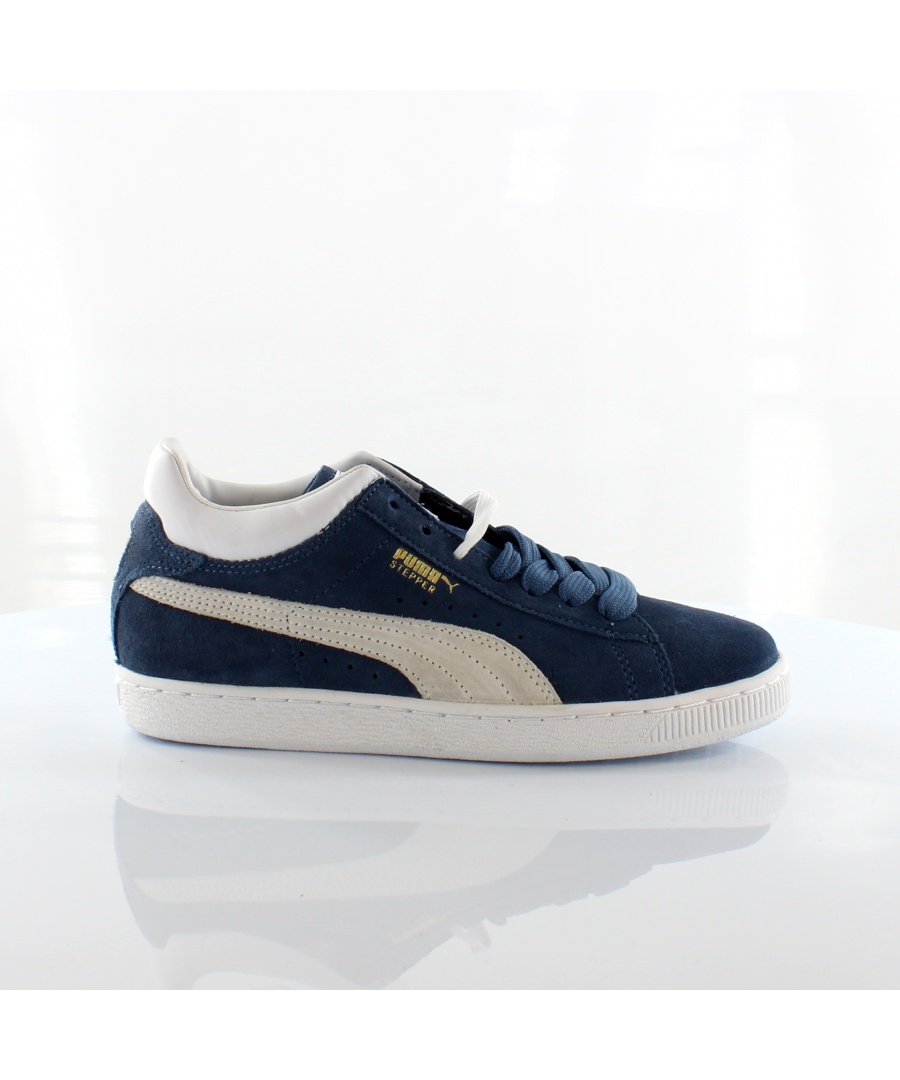 Puma Stepper Classic Blue Suede Leather Mens Trainers 355130 04 - Size UK 4