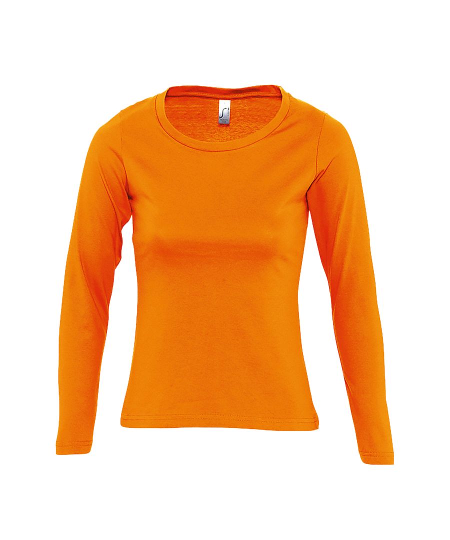 SOLS Womens/Ladies Majestic Long Sleeve T-Shirt (Orange) - Size X-Large