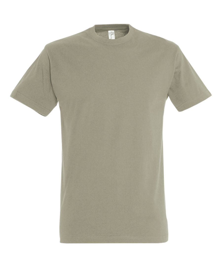 SOLS Mens Imperial Heavyweight Short Sleeve T-Shirt (Khaki) Cotton - Size Medium