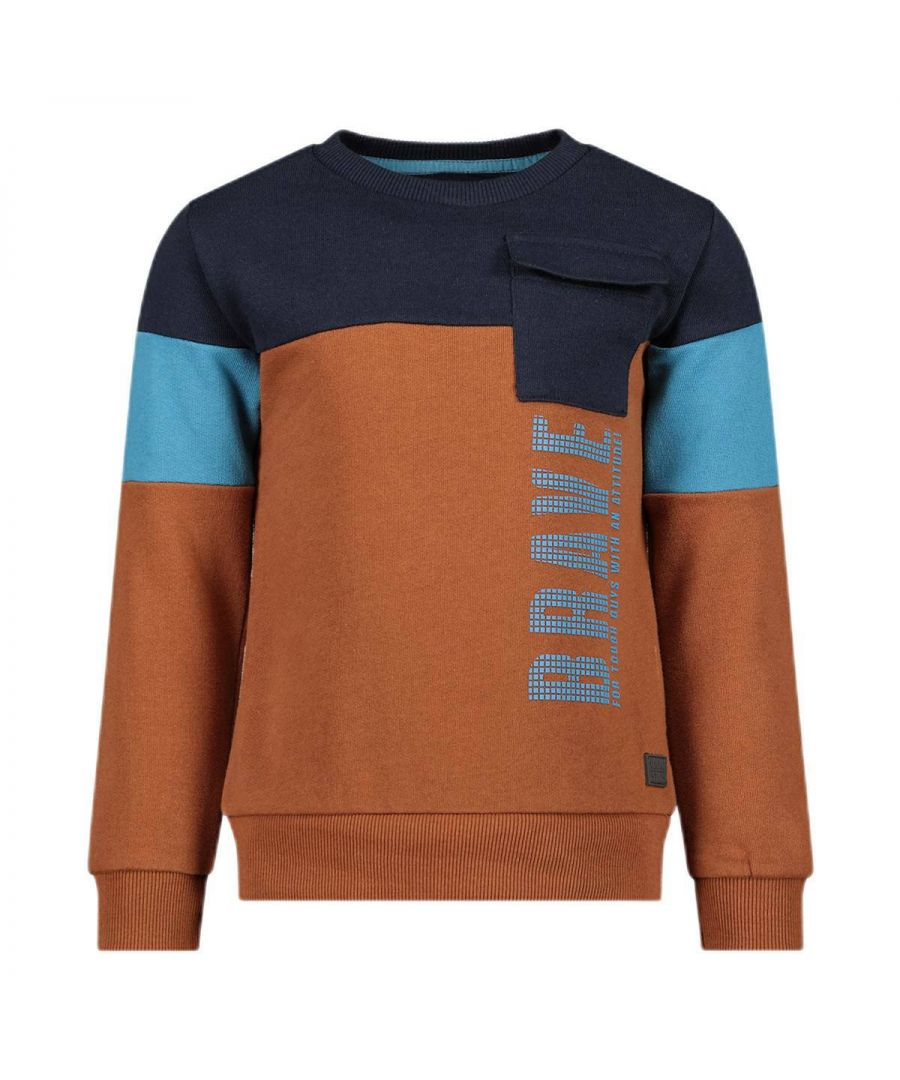 Deze sweater voor jongens van Orange Stars is gemaakt van katoen en heeft een tekstopdruk. Het model heeft een ronde hals en lange mouwen.details van deze sweater:geribde boorden1 borstzak