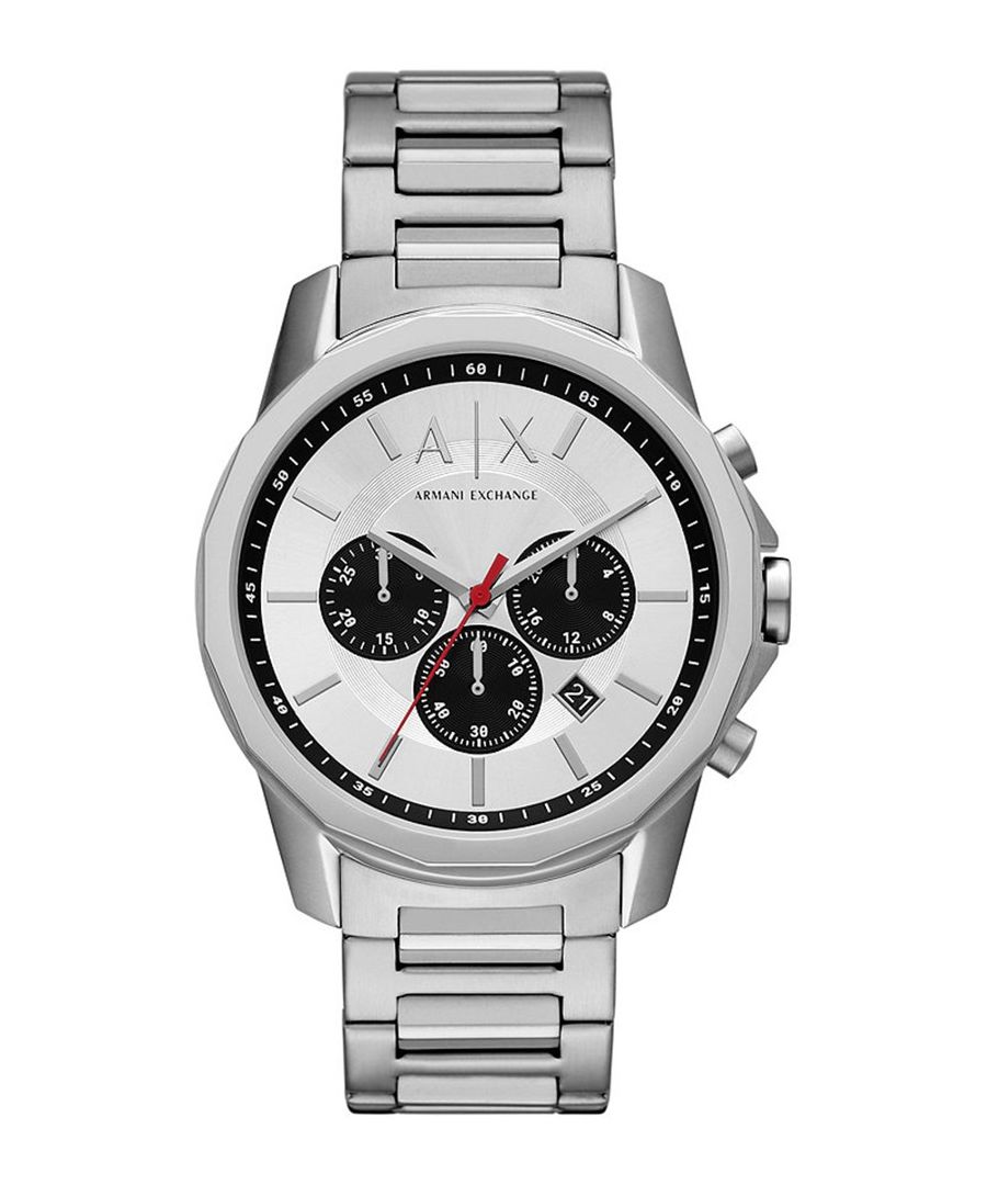 armani exchange banks mens silver watch ax1742 stainless steel (archived) - one size