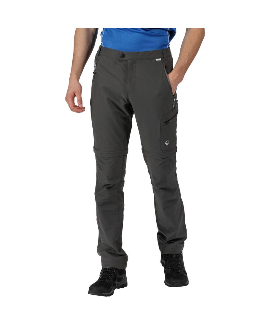 ISOFLEX - Active stretch fabric - 94% polyamide, 6% elastane. Durable water repellent finish.Part elasticated waist. Multi pocketed with zipped side pockets.Zip-off legs - converts into shorts. Available in Short, Regular and Long leg lengths.