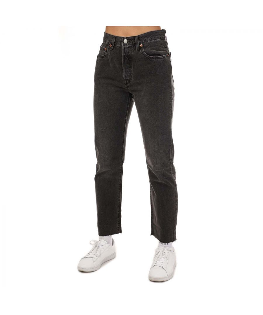Levi's Womenss Levis 501 Crop Get Off My Cloud Jeans in Black Cotton - Size 26 Extra Short