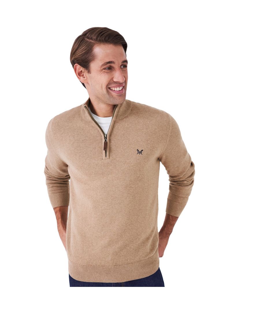 Image for Crew Clothing Mens Classic 1/2 Zip Knit Casual Sweatshirt