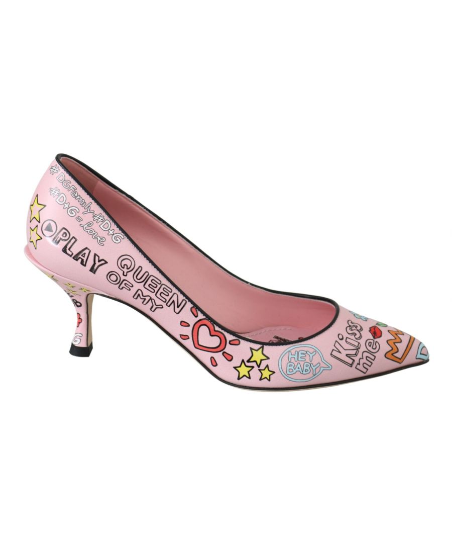 Image for Dolce & Gabbana Pink Leather Queen Heels Pumps Shoes