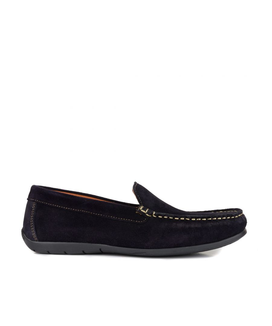 Image for NAVY BLUE LEATHER MOCCASINS - Son Castellanisimos