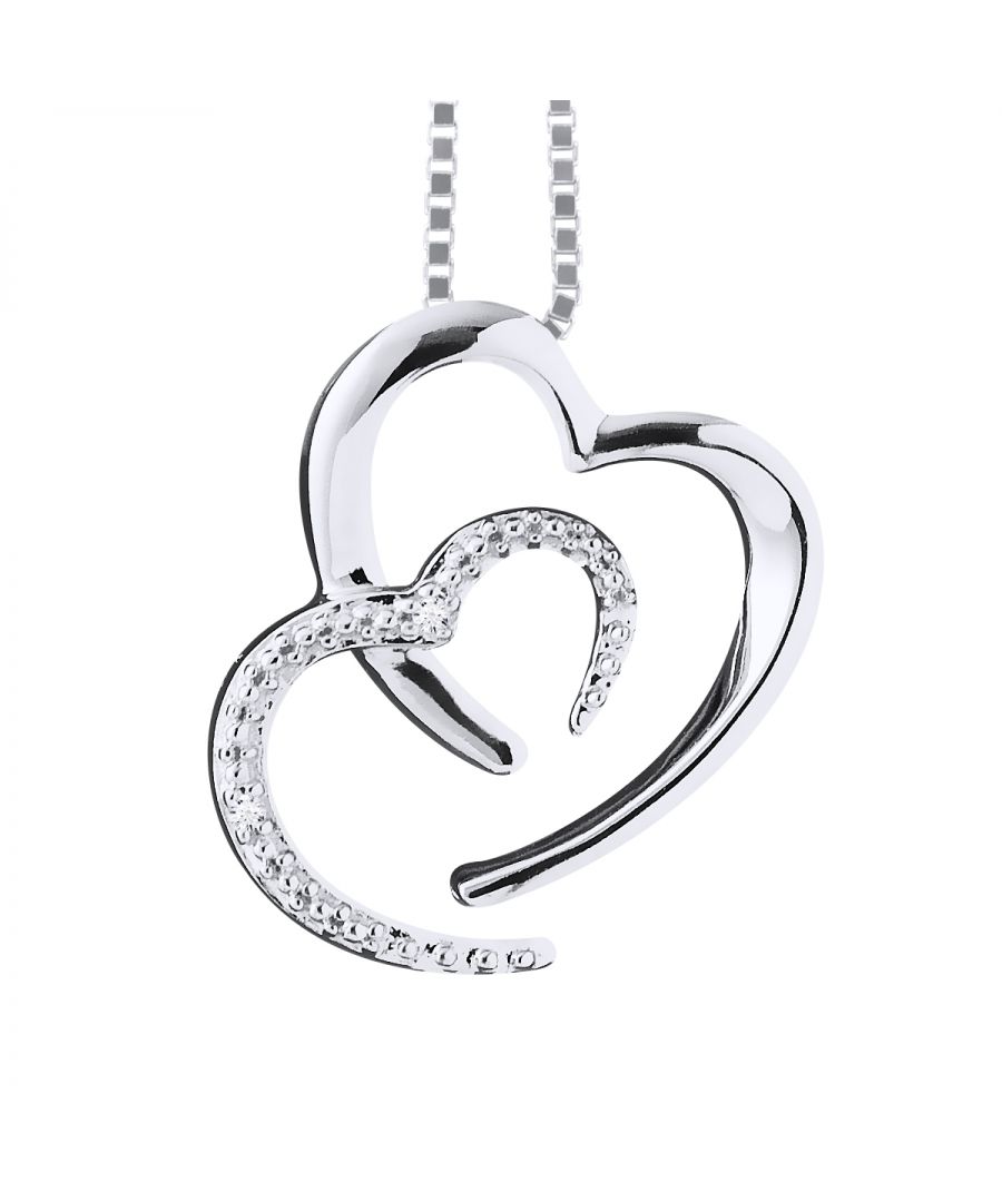 Image for DIADEMA - Necklace Two Hearts - Prestige Jewelery - Diamonds - Chain White Gold
