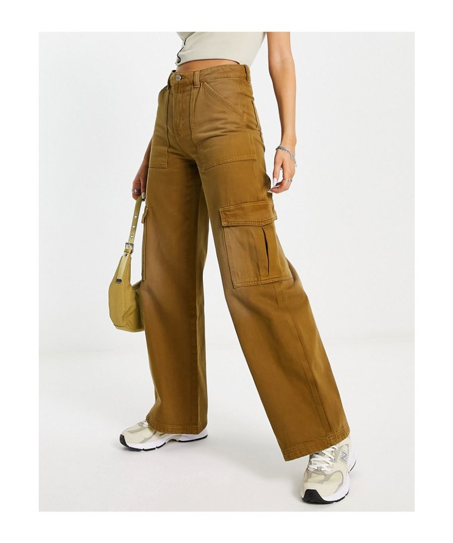 Trousers & Leggings by Weekday Make your jeans jealous High rise Belt loops Functional pockets Wide leg Sold by Asos
