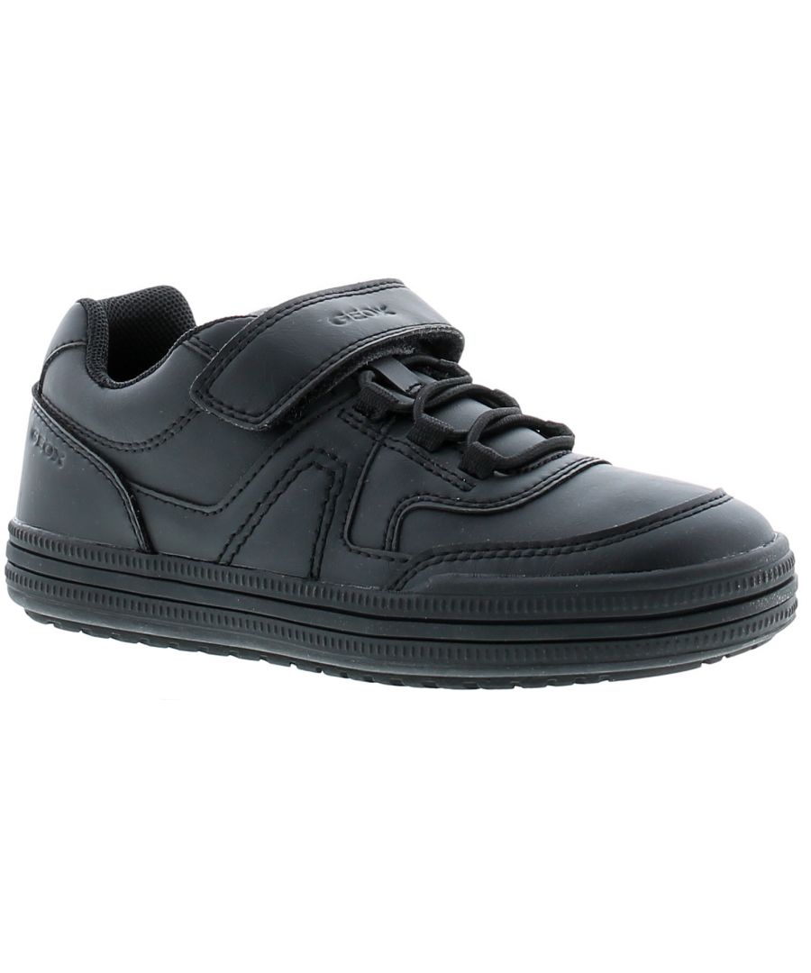 Image for Childrens Geox Elvis Synthetic Upper Back To School Shoes With Rip Tape  And Bungee Lace Fastening