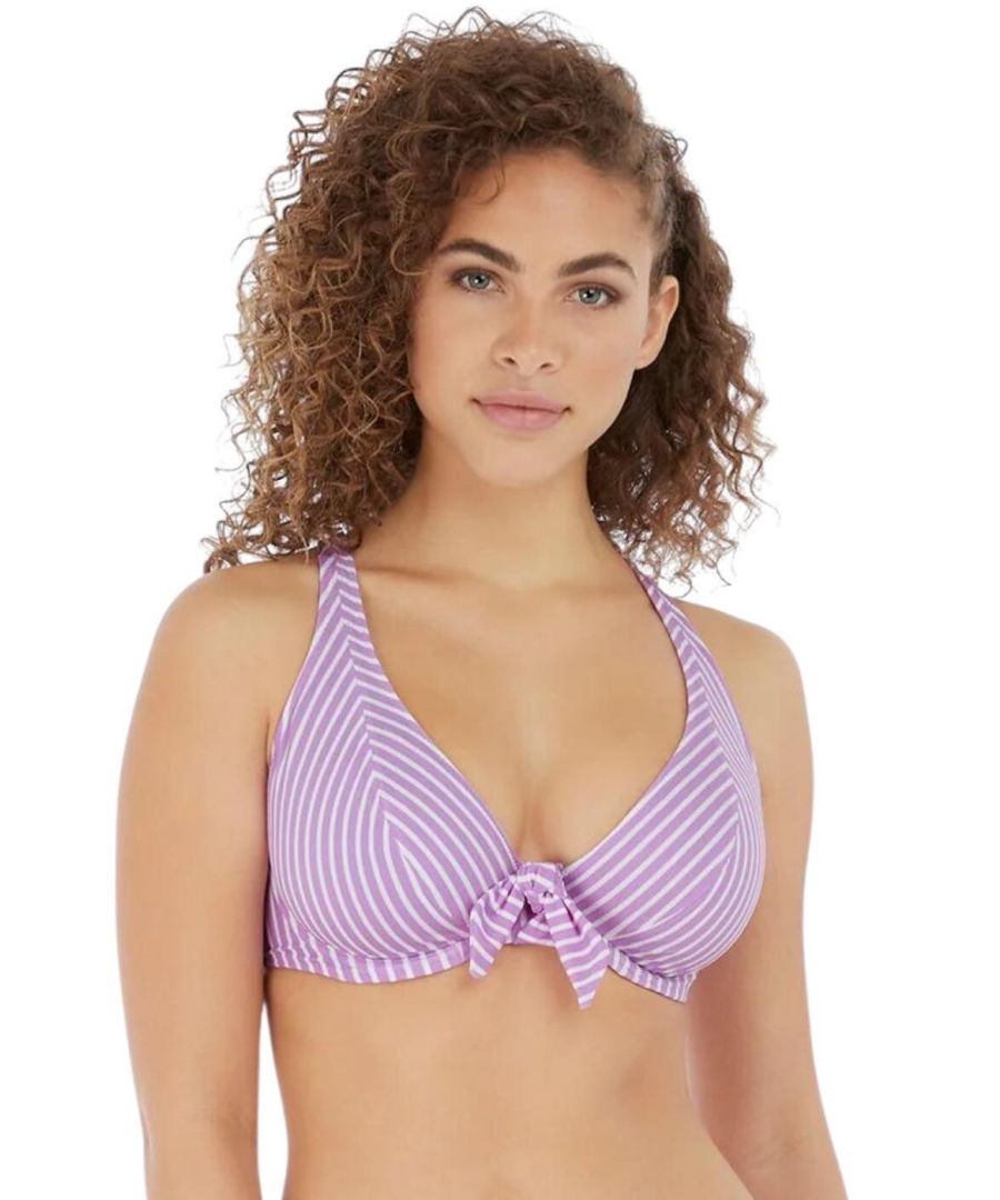 Freya Womens Beach Hut Halterneck Bikini Top - Purple Polyamide - Size 32DD