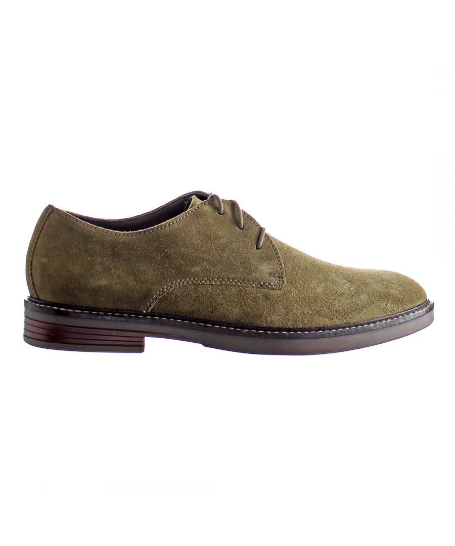 clarks paulson plain mens green shoes leather (archived) - size uk 7