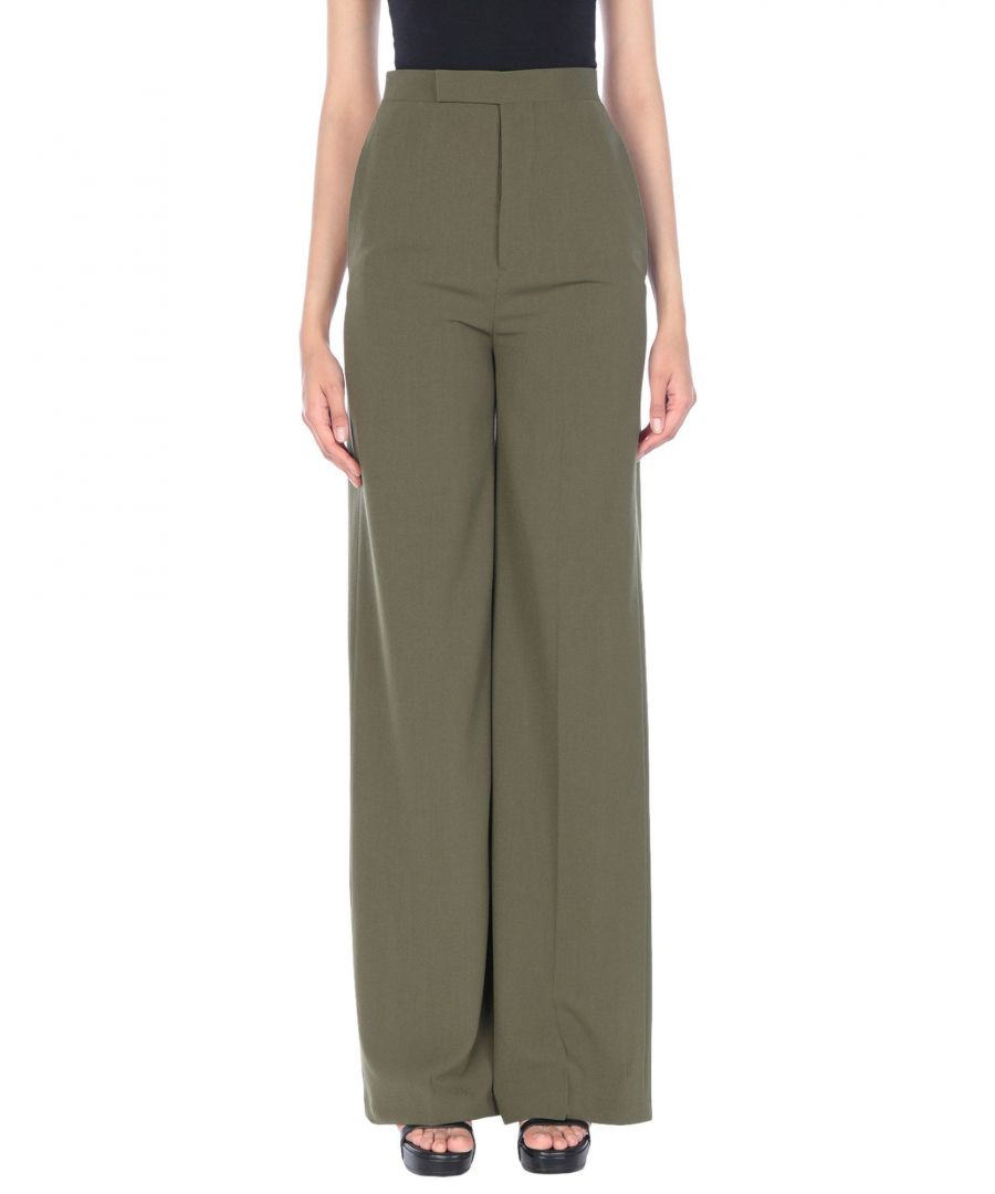 cool wool, no appliqués, basic solid colour, high waisted, regular fit, wide leg, hook-and-bar, button fly closure, multipockets