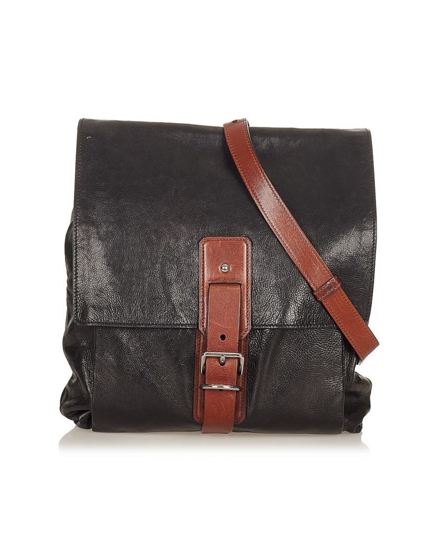 Image for Vintage Prada Leather Crossbody Bag Black