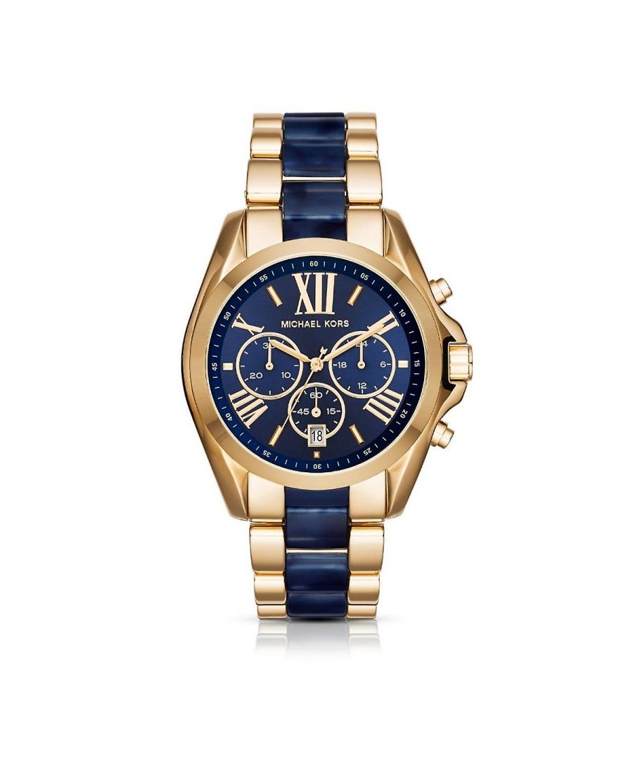 Koop het beste Michael Kors-horloge MK6268. Dit horloge beschikt over een kwartsuurwerk, een blauwe wijzerplaat en goudkleurige Romeinse cijfers. De band is gemaakt van roestvrij staal. Gratis bezorging, gratis bandverstelling