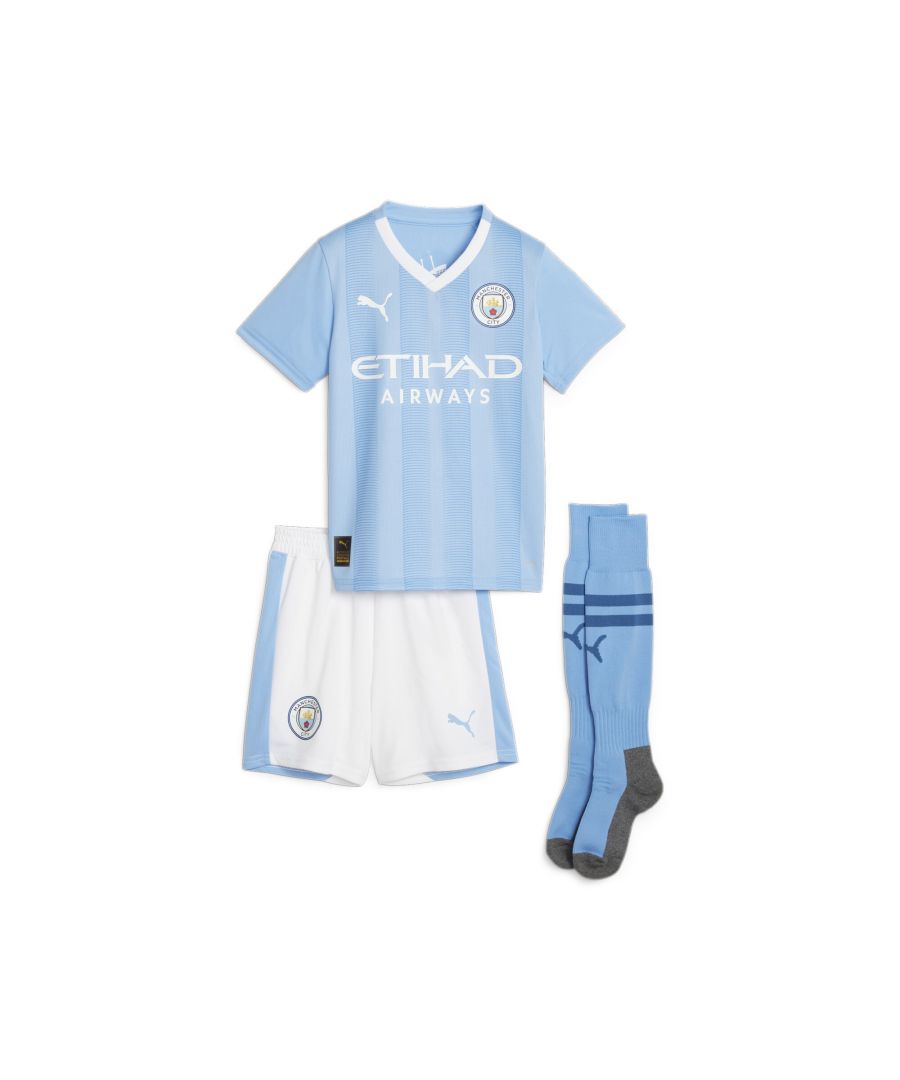  Childrens Unisex Manchester City F.C. Home Mini Kit - Blue - Size 4-5Y