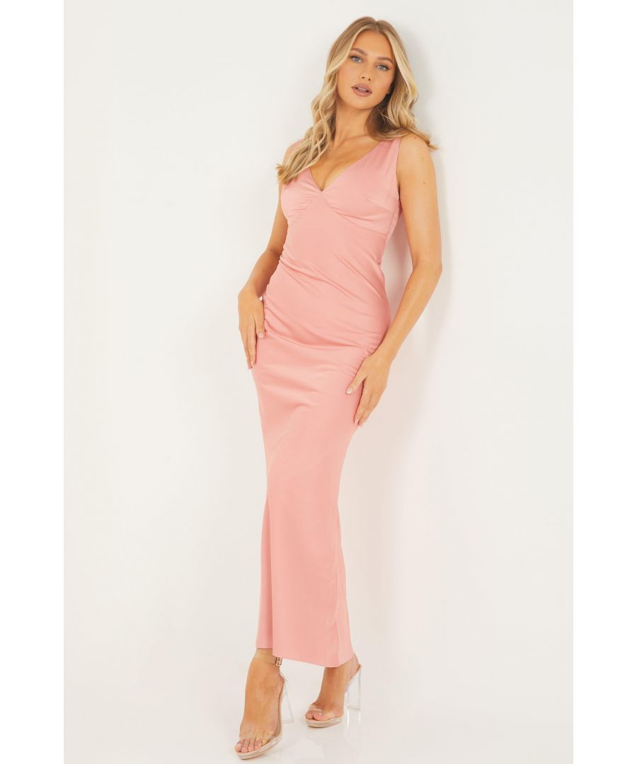 Image for Pink Satin Slip Maxi Dress
