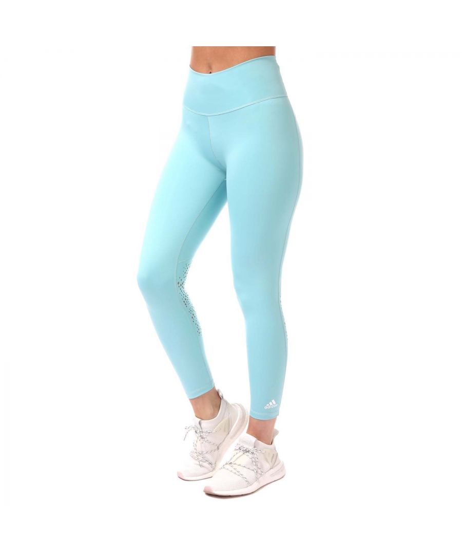 adidas Womenss Believe This 2.0 Primeblue 7/8 Tights in Blue - Size UK 16-18 (Womens)