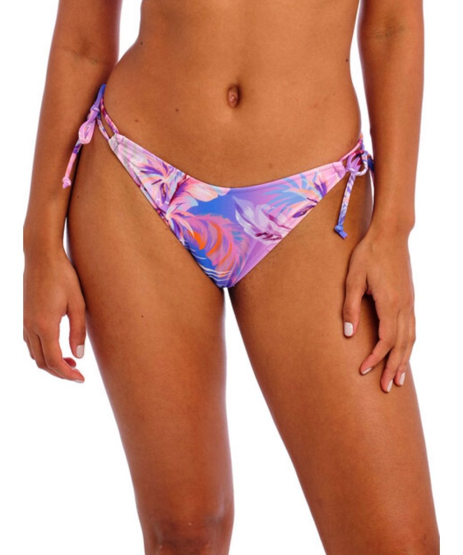 Freya Womens Miami Sunset Tie Side Bikini Brief - Purple Polyamide - Size Medium