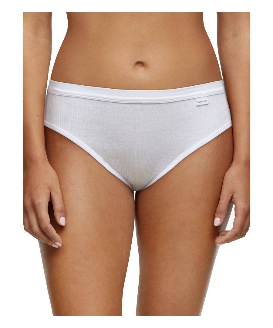 Chantelle Womens Cotton Comfort Hi Cut Brief - White - Size Medium