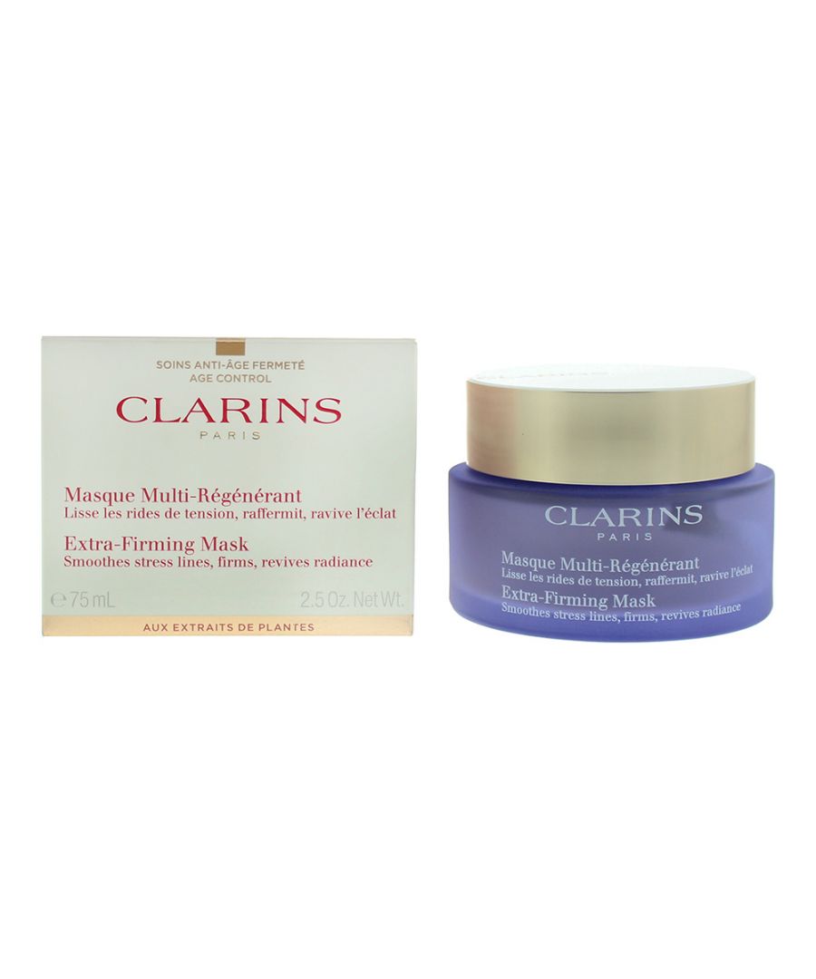 Clarins Extra-Firming is a relaxing anti-ageing mask that helps visibly smooth facial features, diminish the look of tension lines and erase signs of stress and fatigue. It restores the skin's firmness and is suitable for all skin types.