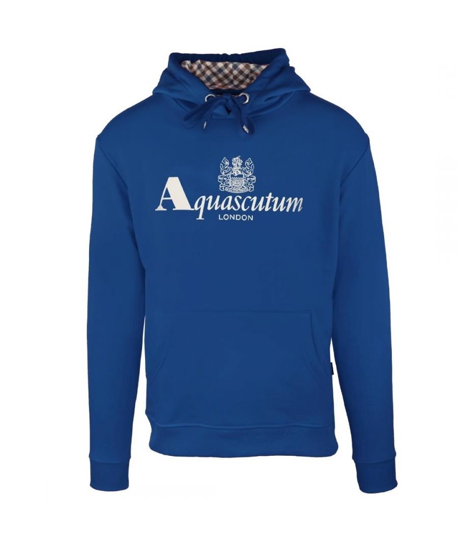 Image for Aquascutum Classic Waterfield Logo Blue Hoodie
