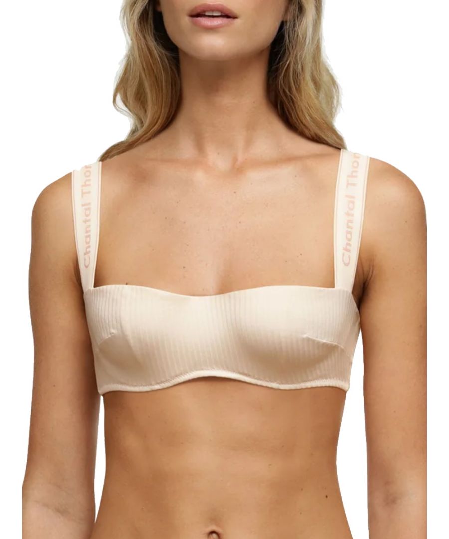 Chantal Thomass 211 Honoré Bandeau Underwired Bra. Ribbed knit with a microfibre lining. With an uplift neck, signature elastic straps and concealed underwire. Product is made of 73% Nylon, 27% Elastane and is hand-wash only.