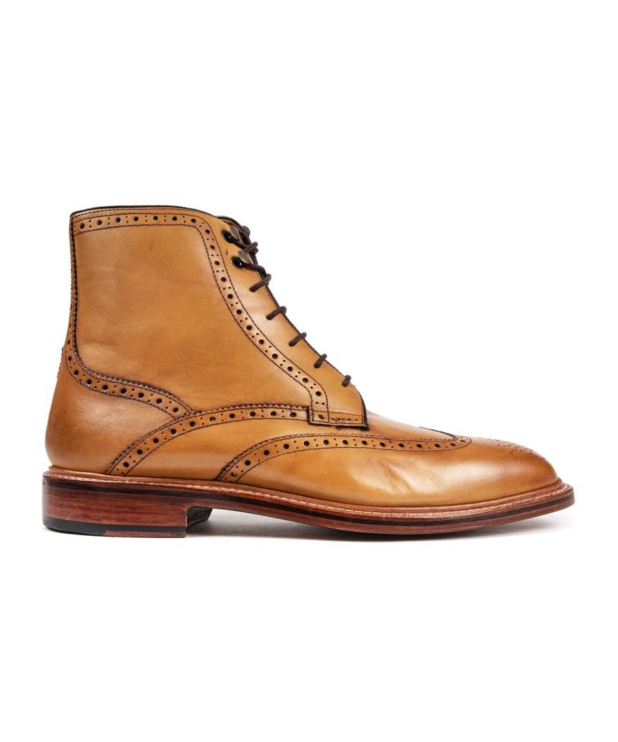 A Dapper, Elegant Style And Timeless Design With An Edge, The Tan Oliver Sweeney Carnforth Brogue Boots Are A Must-have For The Modern Gentleman On The Go. Featuring A Luxurious Leather Upper With Fine Brogue Detailing, Blind Eyelets And Top Lacing Hook. These Shoes Are Effortlessly Stylish.