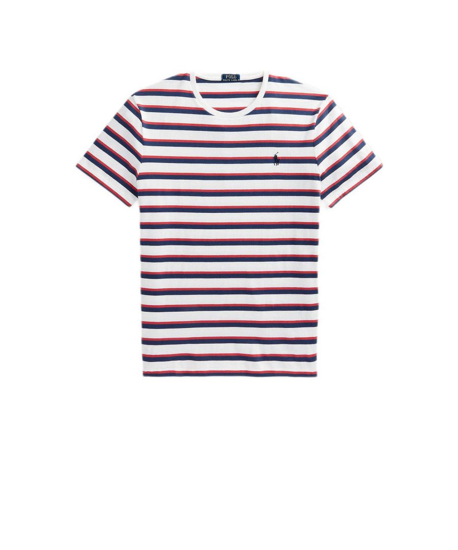 Dit T-shirt voor heren van POLO Ralph Lauren is gemaakt van katoen en is gestreept. Het model heeft een ronde hals en korte mouwen.