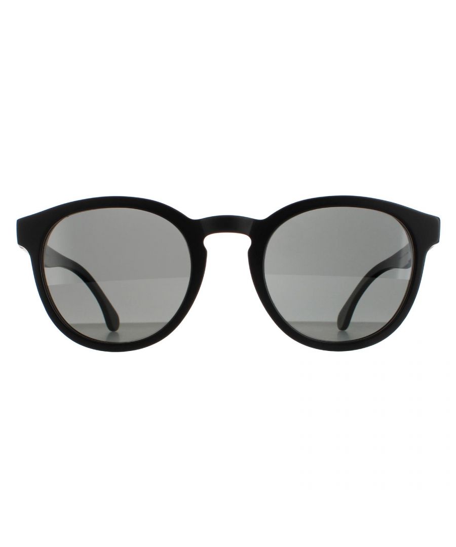 Paul Smith Round Womens Matte Black Grey Gradient PSSN056 Deeley  Sunglasses are a modern round style crafted from lightweight acetate. The Paul Smith logo features on the temples for brand authenticity.