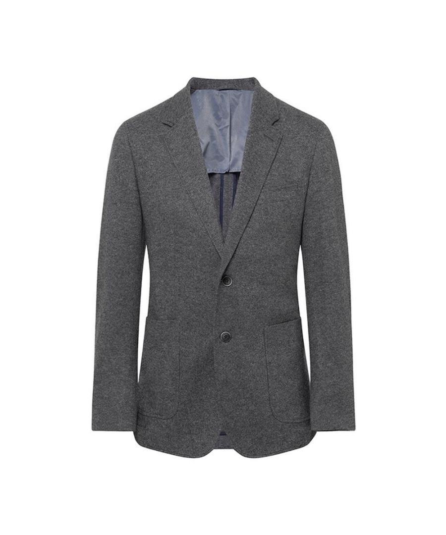 Image for Men's Hackett, Cotton Knit Herringbone Jacket in Grey