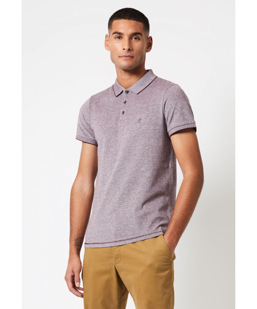 Birdseye poloshirt met korte mouwen en fooien