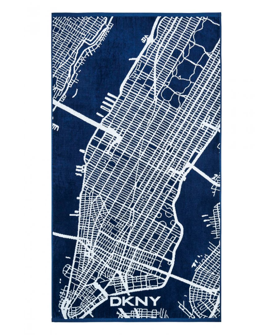 DKNY’s City Map Towel celebrates everything about the energy and attitude of New York. A print of the city’s frenetic road system decorates these velour towels, which are finished with a pop of colour each end. Avaliable in 3 sizes. Machine Washable.